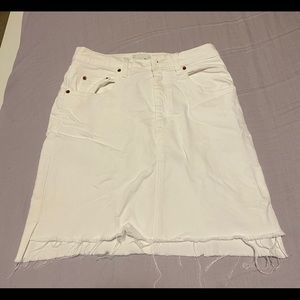 Wilfred white jean skirt.